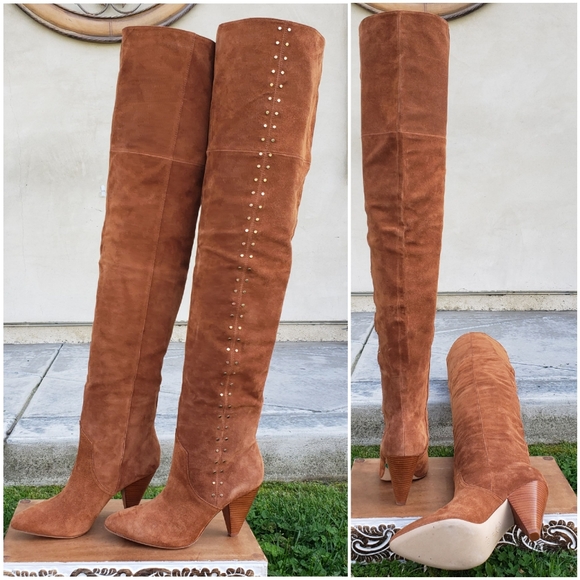 Stunning Joie Studded Suede OTK Boots - Picture 6 of 8
